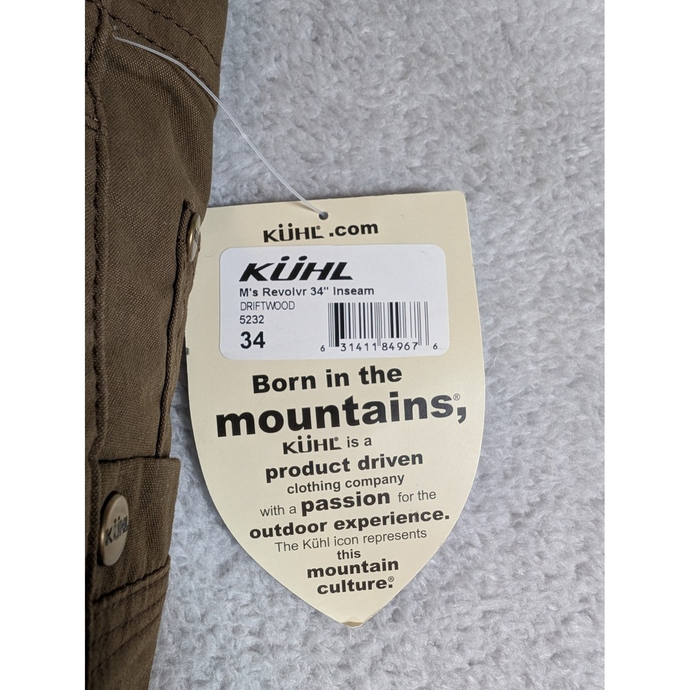 KUHL Revolvr Driftwood Brown Stretch Full Fit Outdoor Hiking Pants Men 34x34 NEW - Picture 9 of 9